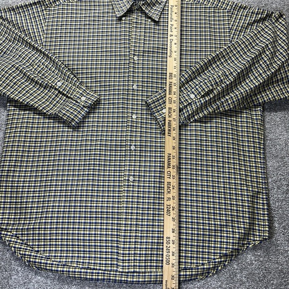 Ralph Lauren Blake Mens Button Down Shirt Blue Yellow Plaid 100% Cotton Size LT - Picture 4 of 7